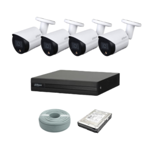 Dahua 8 Channel FULL COLOR 4MP IP POE Camera Kit - 8ch NVR - 4 x 4MP IP FULL COLOR cameras - 1TB HDD - 100M cable - 30M Night vision