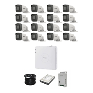 HikVision 16 Ch Turbo HD Kit - Embedded DVR - 16 x HD1080P Camera - 20M Night vision - 1TB HDD - 100m Cable