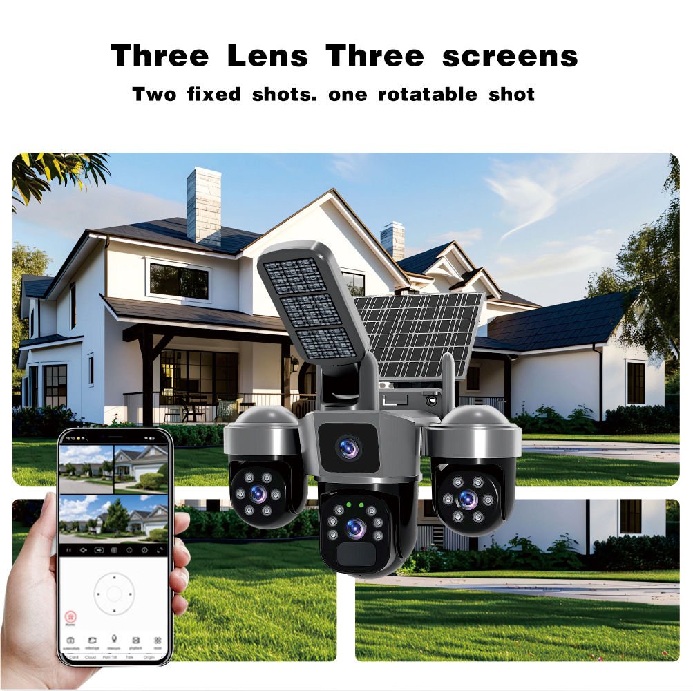 NEW! 4G V380 Three Lens AI Solar CCTV Camera | 10X ZOOM Works with a Sim Card - Image 4
