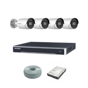 NEW!! Hikvision 8MP IP camera kit - 8ch 4K NVR - 4 x 8MP AcuSense IP cameras - 1TB HDD - 100M cable
