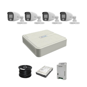 HiLook 2MP Dual Smart-Hybrid Light 4ch Turbo HD kit - DVR - 4 x HD1080P Hybrid Light Camera - 20M Night vision - 500GB HDD - 100m Cable