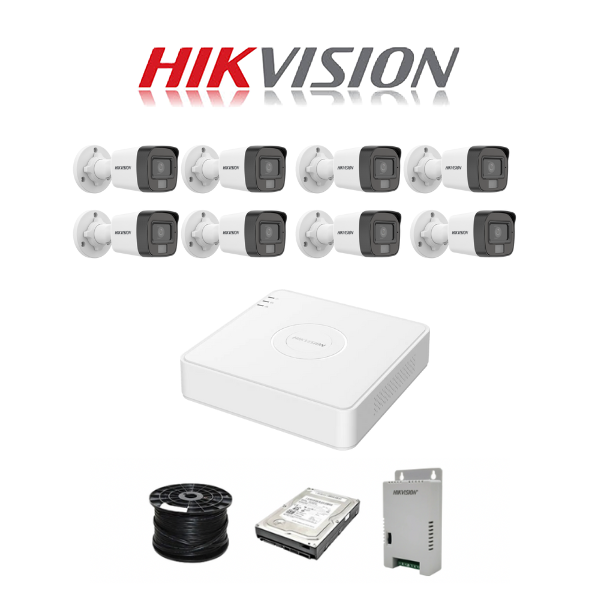 Hikvision Smart Hybrid Light 8 Channel System with 2MP **AUDIO** Cameras - Image 2