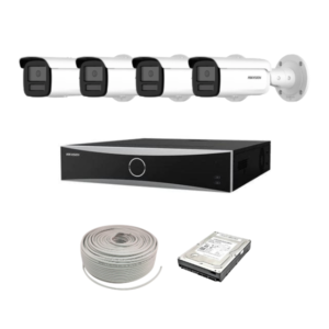Hikvision ACUSENSE 4MP IP camera kit - 16ch 4K NVR - 4 x 4MP IP cameras - 1TB HDD - 100M cable - 80M Night vision