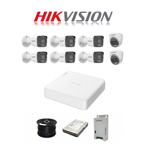 Hikvision Smart Hybrid Light 8 Channel System with 2MP **AUDIO** Cameras - Image 2