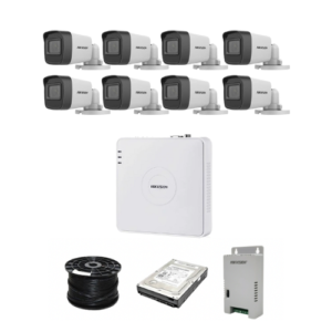 HikVision 8 Ch Turbo HD Kit - Embedded DVR - 8 x HD1080P Camera - 20M Night vision - 1TB HDD - 100m Cable