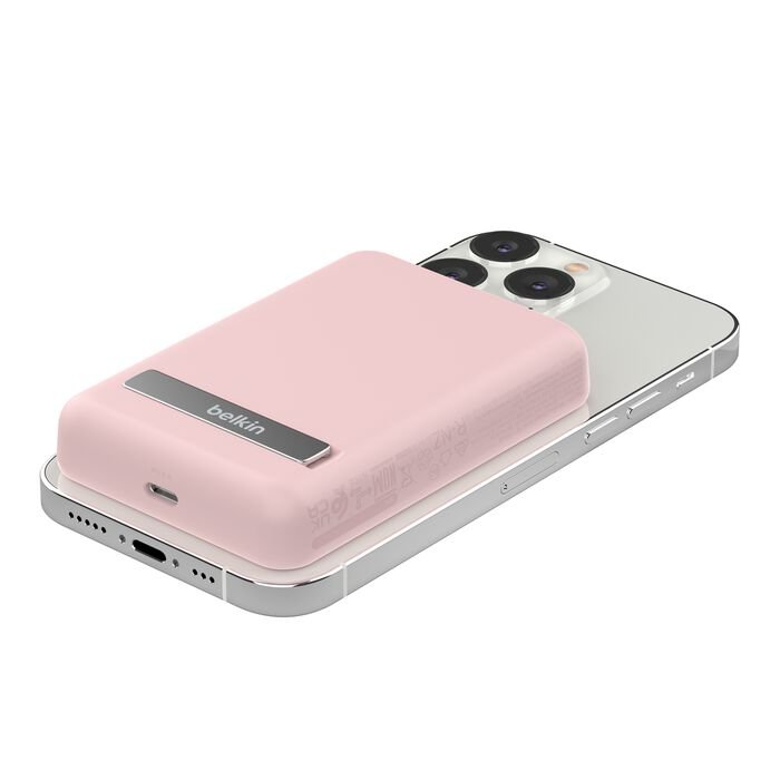 Belkin Magnetic Wireless Power Bank 5K Plus Stand - Pink - Image 4