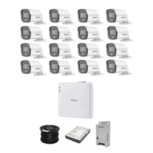 Hikvision 16 Channel 20M 1080p ColorVu Kit With Audio SMART HYBRID Cameras | 1TB HDD | 100M RG59