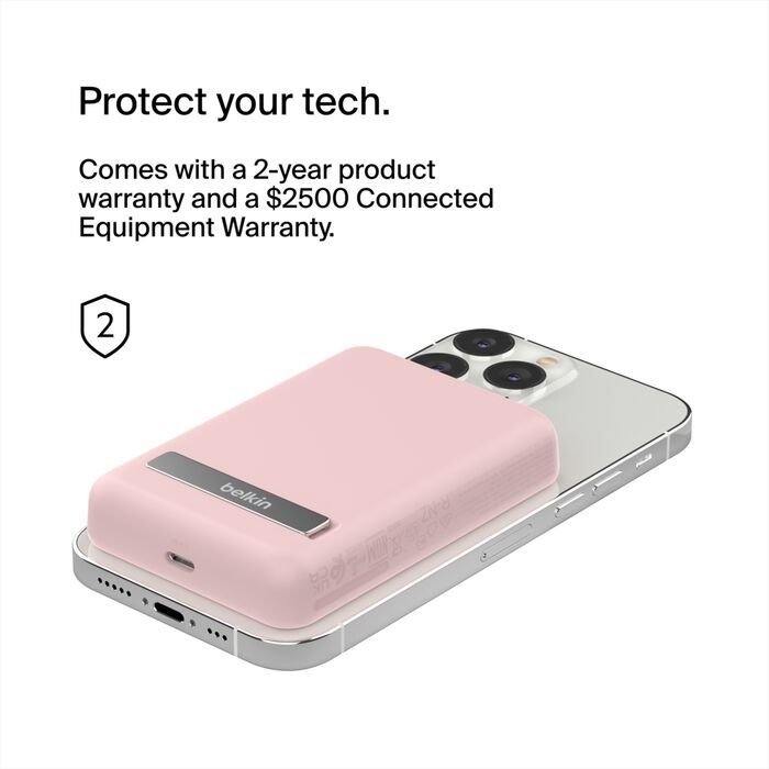 Belkin Magnetic Wireless Power Bank 5K Plus Stand - Pink - Image 6