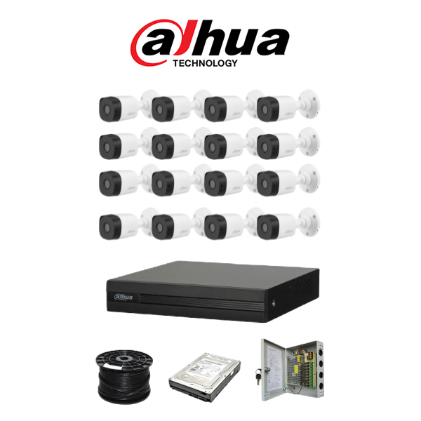 Dahua 16ch HDCVI kit - Pentra-Brid XVR - 16 x 1080P cameras - 20m Night vision - 1TB HDD - 100m cable - Image 2