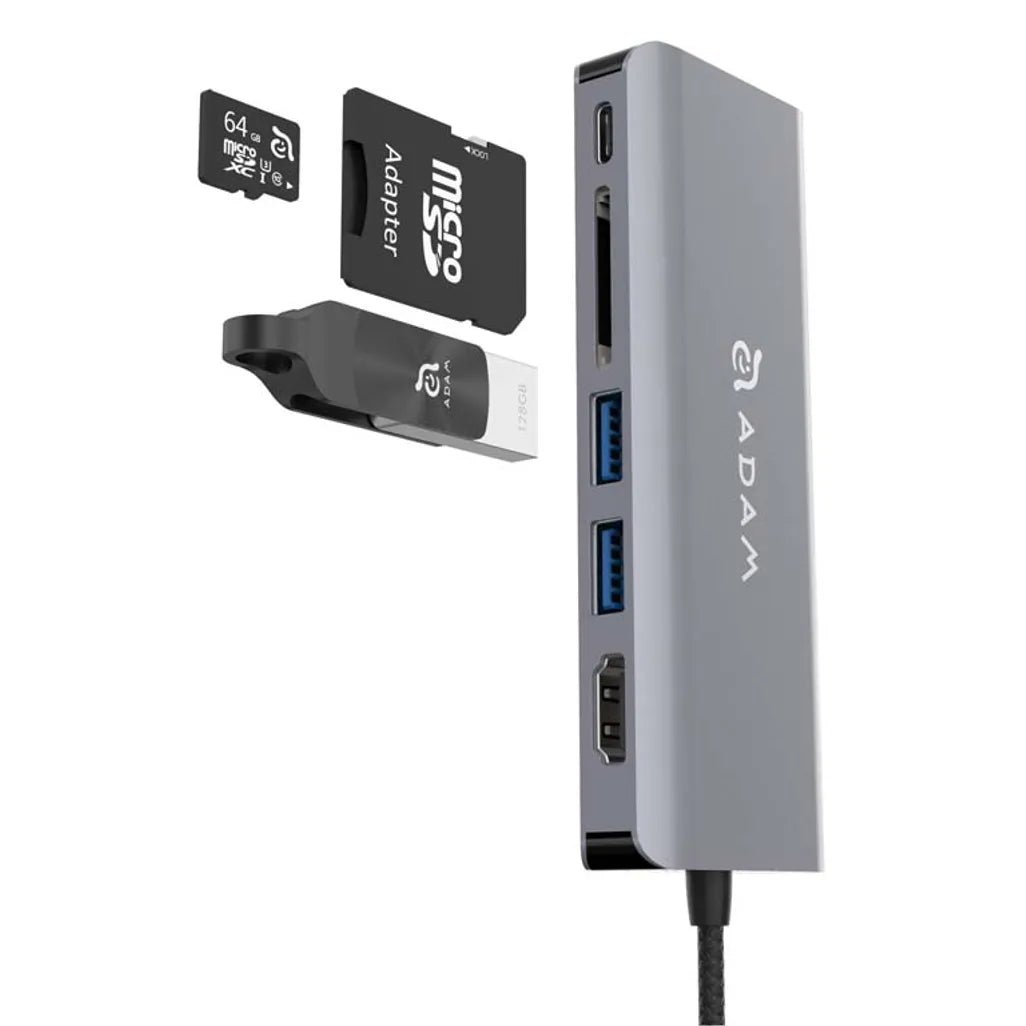 Adam Elements CASA Hub A01- 6 Port USB-C Hub - Grey - Image 2