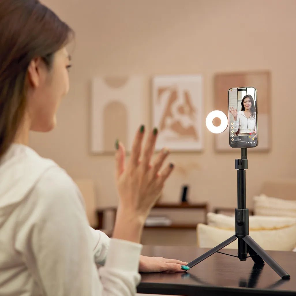 Adam Elements SELFIE Pro Wireless Bluetooth Tripod Selfie Stick & LED Light - Black - Image 4