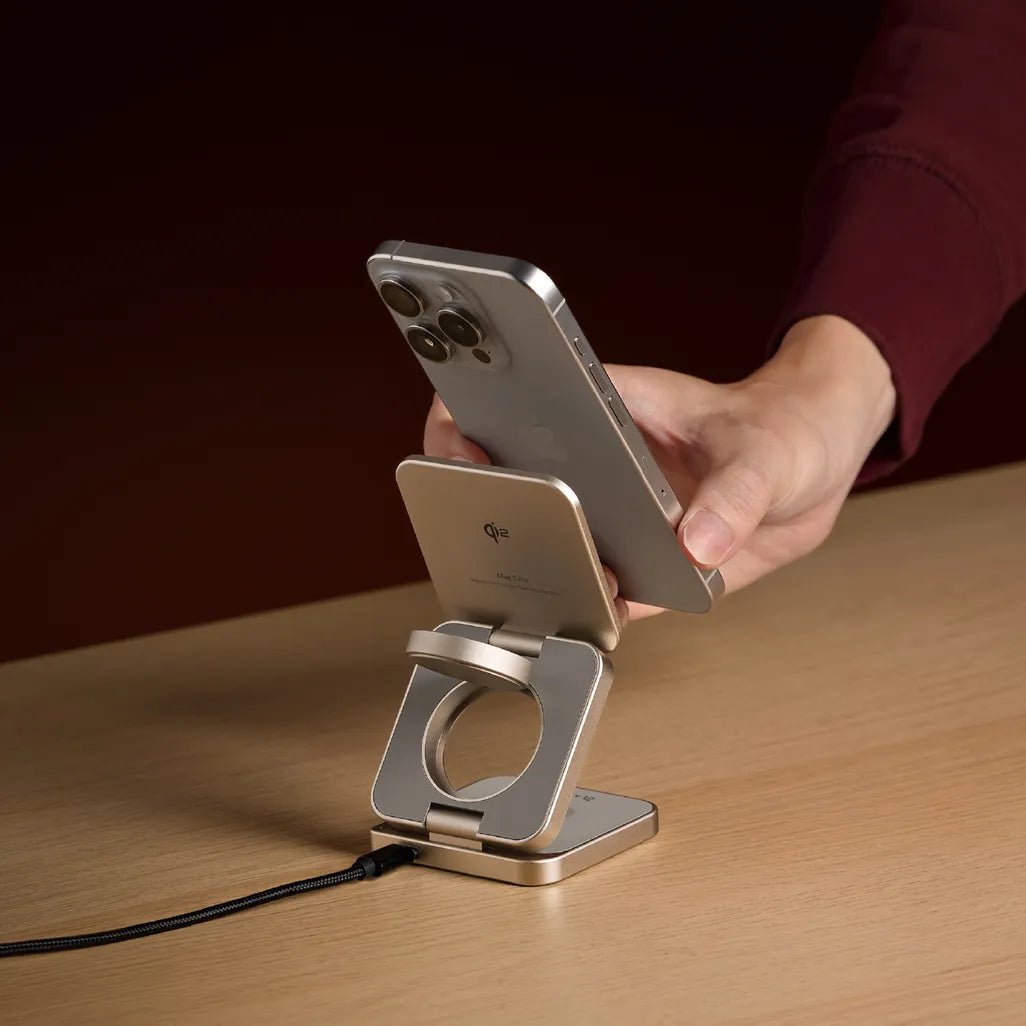 Adam Elements Mag 3 Pro - Qi2 3-in-1 Foldable Charging Station - Titanium - Image 3