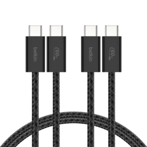 Belkin 1.5m BoostCharge 60W USB-C to USB-C Cable 2-pack - Black