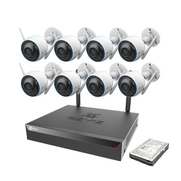 EZVIZ 3MP H3 Wireless 8 Channel Kit | 8 Cameras | 1TB HDD