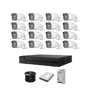 NEW!! HiLook 16ch Turbo HD kit - 16 x 5MP 3K 3K Dual Light Audio Cameras 40m - 1TB HDD - 100m Cable