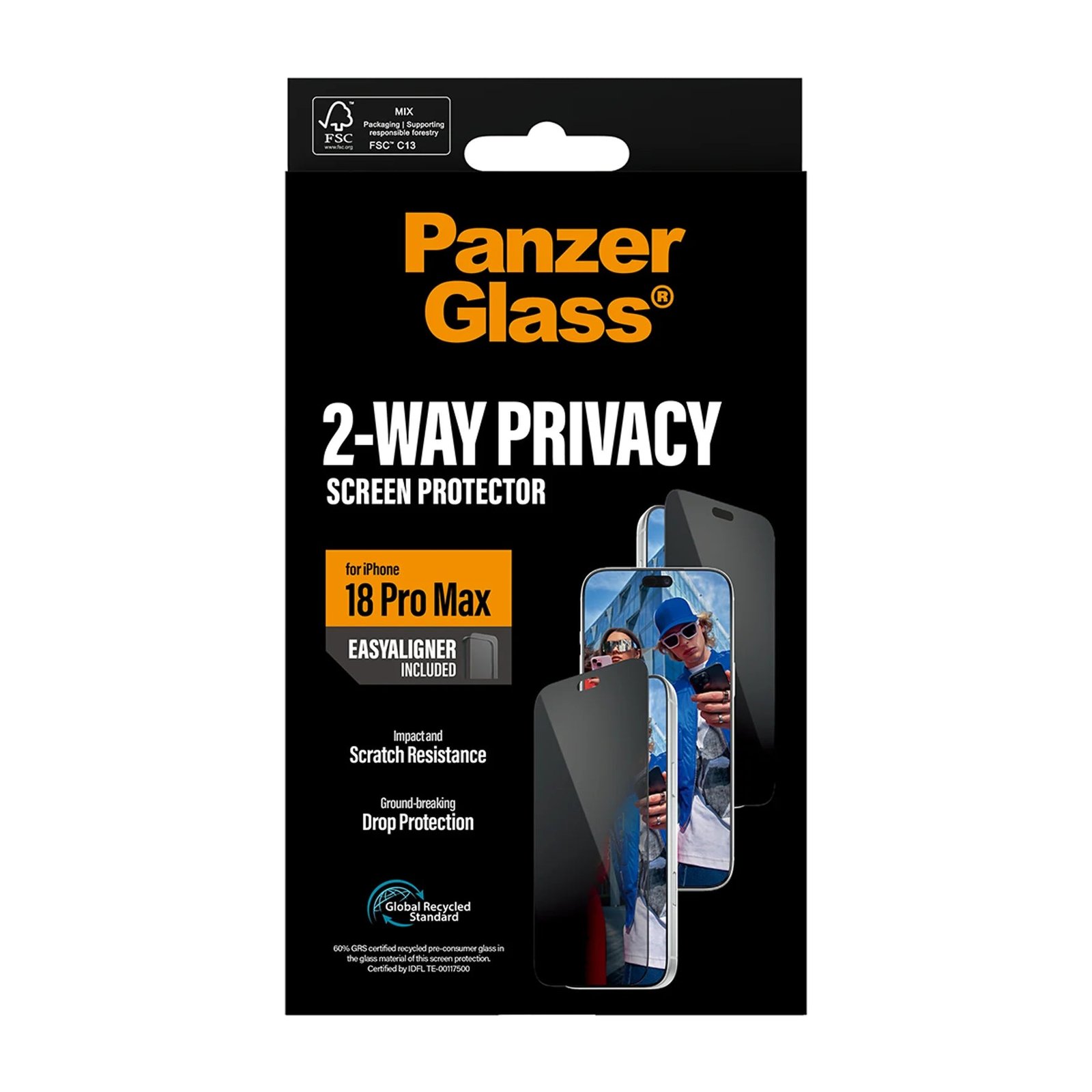 PanzerGlass® 2-Way Privacy Screen Protector iPhone 18 Pro Max Ultra-Wide Fit w. EasyAligner - Image 7