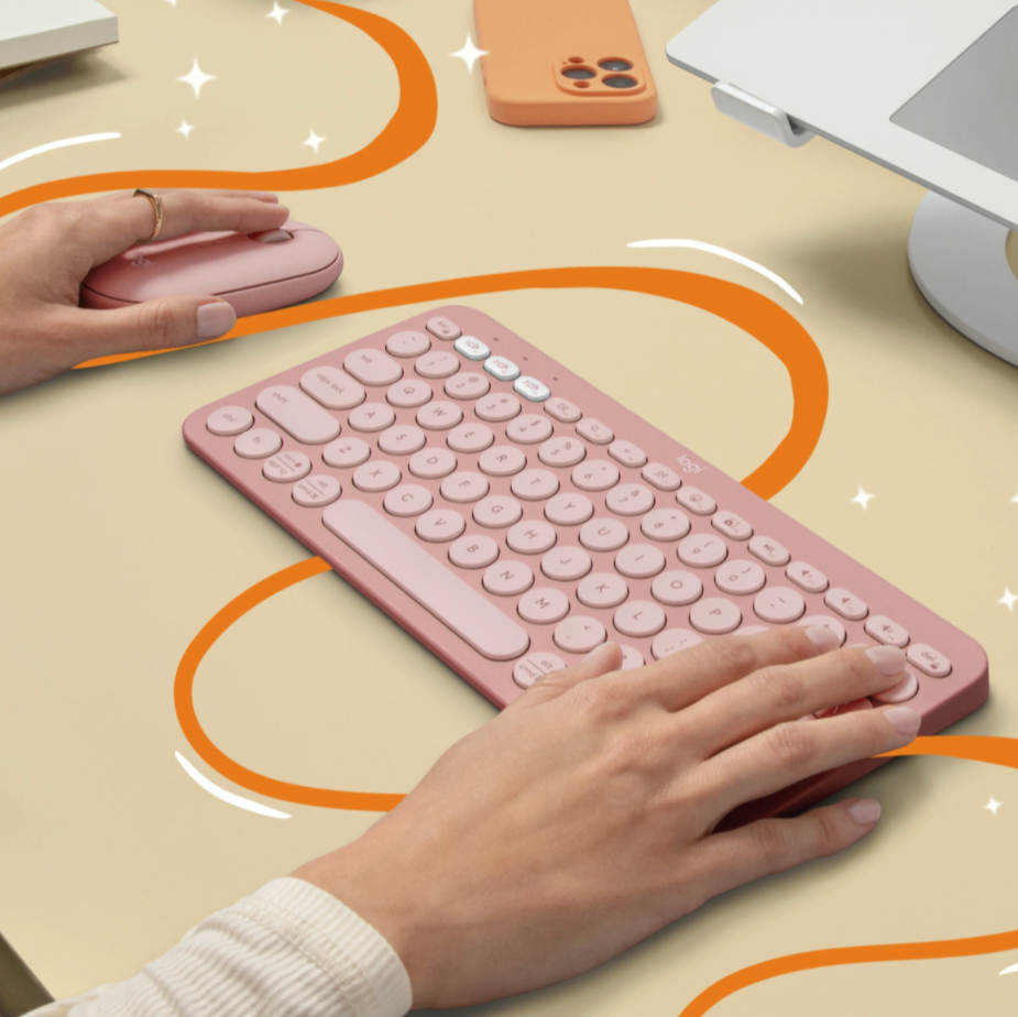 Logitech Pebble Keys 2 K380s Bluetooth Keyboard (Tonal Rose) - New - Image 6