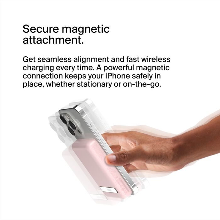 Belkin Magnetic Wireless Power Bank 5K Plus Stand - Pink - Image 7