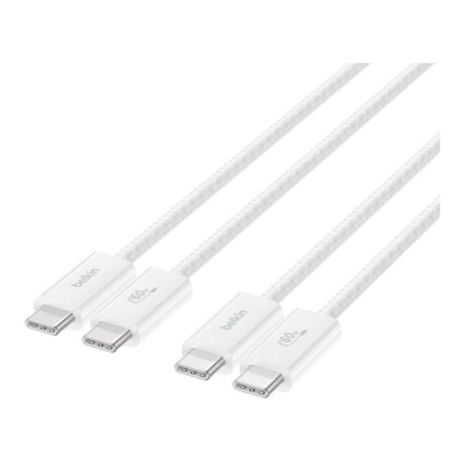 Belkin 1.5m BoostCharge 60W USB-C to USB-C Cable 2-pack - White - Image 4