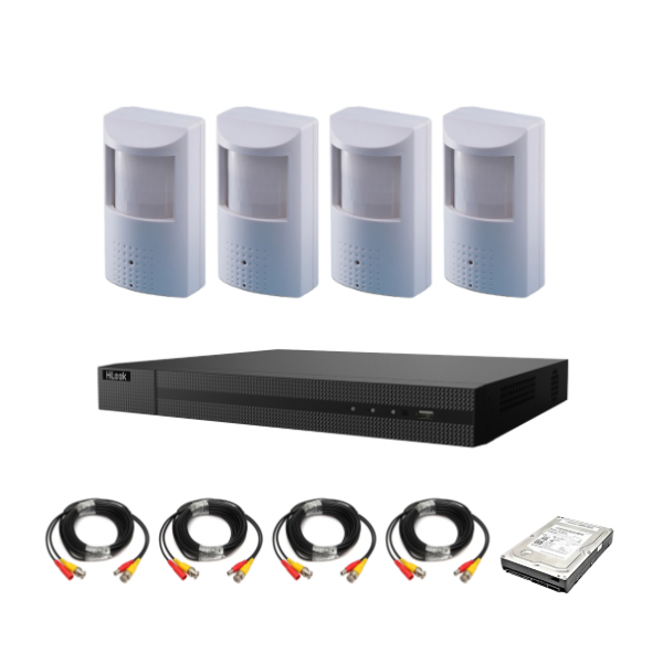 Spy / Nanny Camera system, includes 4 hidden PIR camera's with internet viewing