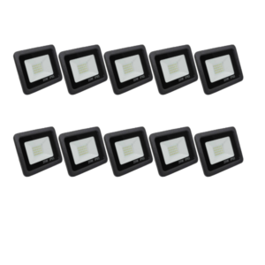 *** Pack of 10 *** New Ultra Slim 10W LED Floodlight, IP66, energy saving (R80 each)