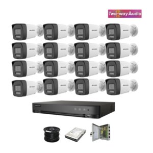 NEW! Hikvision 16ch Turbo HD kit - HD DVR - 16 x 2MP Two Way Audio & Siren Camera - 2TB HDD - 100m Cable - 40M Night vision