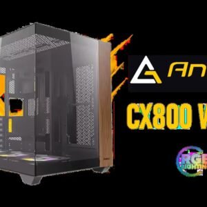 Antec CX800 Wood ARGB Gaming Case - Black / Panoramic 270° View With Exotic Wood / Dual Chamber / Pre-Installed 4 x 120mm Fans / 0-761345-10137-0