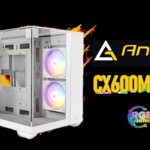 Antec CX600M Trio ARGB Gaming Case - White / Triple Transparent View / Supports Motherboards up to Micro-ATX , ITX / Dual Chamber / Pre-Installed 3 x