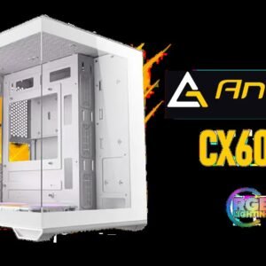 Antec CX60M ARGB Gaming Case - White / Panoramic 270° View / Dual Chamber / Mini Tower / Micro-ATX, ITX / Supports Up to 5 Cooling Fans / 3 ARGB Fans