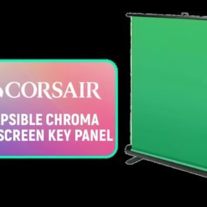 Corsair Elgato Collapsible Chroma Key Panel - Green Screen / Simply Flip Open Aluminum Case / Pneumatic X-Frame Lock System / Adjustable Height /