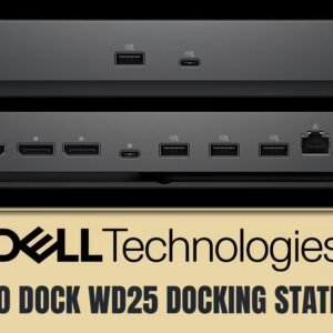 Dell Pro Dock WD25 - Black / 100W USB-C Power Delivery / 4-Display Support Up To 6K / 6x USB 3.2 Gen 2 Ports / 2.5GbE Ethernet RJ45 Port / Silent