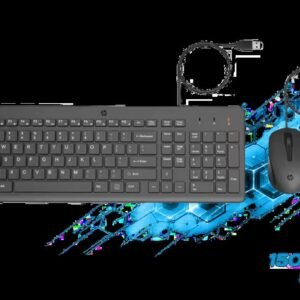 HP 150 Wired Mouse and Keyboard Combo - Full-Sized, Low-Profile Keyboard with Numeric Keypad - 1600 DPI Optical Sensor, Multi-Surface Wired Mouse -