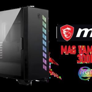 MSI MAG VAMPIRIC 300R Mid Tower Gaming Computer Case 'Black, 1x 120mm ARGB Fan, USB Type-C, Tempered Glass, MSI Center, E-ATX, ATX, mATX, mini-ITX /
