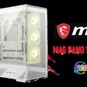 MSI MAG Pano 130R PZ Mid-Tower Gaming Case - White / Supports Motherboards up to ATX / Up To 10 Fans And 360mm Radiator Support / Rotatable GPU