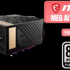 MSI MEG Ai1300P PCIE 5 Gaming Power Supply - 1300W / ATX 3.1 and PCIe 5.1 Ready / Full Modular / 80 Plus Platinum Certified / 306-7ZP4A25-CE0