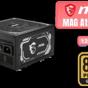 MSI MAG A1250GL 1250W Power Supply / ATX 3.1 PCIe CEM 5.1 Native / NVIDIA RTX 40/50 Series Support / Fully Modular Flat Cable Design / 80 PLUS Gold
