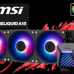 MSI MAG CoreLiquid A15 360 Liquid Cooler / CycloBlade Design / AI-Optimized Cooling / ARGB GEN2 Lighting / Easy UNI Bracket Installation /