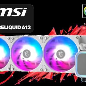 MSI MAG CoreLiquid A13 360 Liquid Cooler - White / Minimalist Design Clean Lines Simplicity / Ring Blade Design Focused Airflow / Rifle Bearing Fans