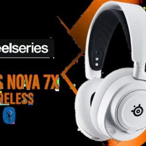 SteelSeries Arctis Nova 7X Wireless Multi-Platform Gaming Headset - White / Neodymium Magnetic Drivers / 2.4GHz+Bluetooth / 38Hr USB-C Battery / AI