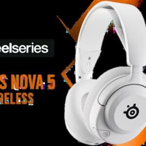SteelSeries Arctis Nova 5 Wireless Multi-System Gaming Headset - White / Neodymium Magnetic Drivers / 100+ Audio Presets / 60 HR Battery / 2.4GHz or