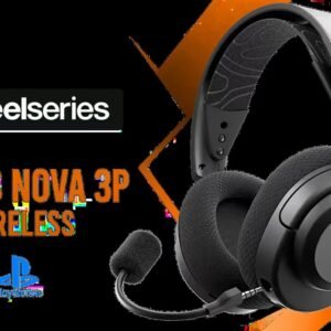 SteelSeries Arctis Nova 3P Wireless Playstation Gaming Headset - Black / 40mm Neodymium Drivers / 360° Spatial Audio / 38-Hour Battery Life / USB-C