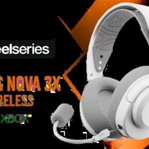 SteelSeries Arctis Nova 3X Wireless Xbox Gaming Headset - White / 40mm Neodymium Drivers / 360° Spatial Audio / 38-Hour Battery Life / USB-C Dongle