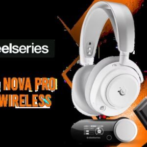 SteelSeries Arctis Nova Pro Omni Wireless Gaming Headset - White / 40mm Hi-Res Drivers / 2.4GHz + Bluetooth 5.3 LE Audio / Mix 4 Audio Sources /