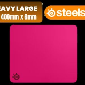 SteelSeries QcK Heavy Large Gaming Mousepad - Magenta / 450x400mm / 6mm Thick / Micro-Woven Cloth / Non-Slip Rubber Base / Low and High DPI Tracking