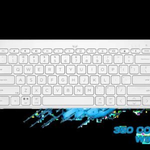 HP 350 Multi-Device Compact Wireless Keyboard - White / Travel-Ready Compact Design / Multi-Device Bluetooth 5.2 / Smart Key Shortcuts / 692T0AA