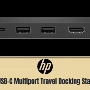 HP G3 USB-C Multiport Travel Docking Station | Plug-and-Play Connectivity | 5 Transfer Ports | 2 USB-C | 2 USB-A | HDMI | Black / 86T46AA