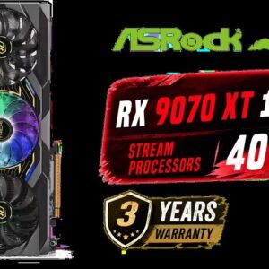 ASRock RX 9070 XT Taichi 16GB / 4096 Stream Processors / 20 Gbps Memory Speed / 16GB GDDR6 / 256-bit Memory Interface / Up to 3100 MHz Boost Clock /