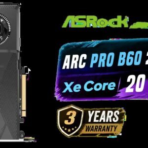 (OEM) ASRock Intel Pro B60 Creator 24GB Graphics Card / 24GB 192-bit GDDR6 / GPU Clock: 2400 MHz / Microsoft® DirectX® 12 Ultimate / 160 Intel® XMX