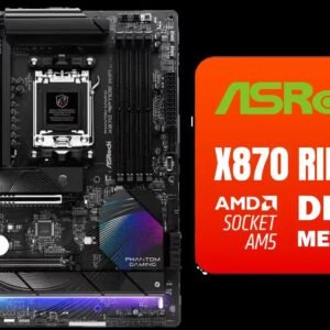 ASRock Phantom Gaming X870 Riptide WiFi AMD Motherboard / Supports AMD Socket AM5 Ryzen™ 9000, 8000 and 7000 Series Processors / AMD X870 Chipset /