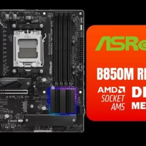 ASRock Phantom Gaming B850M Riptide WiFi AMD Motherboard / Supports AMD Socket AM5 Ryzen™ 9000, 8000 and 7000 Series Processors / AMD B850 Chipset /